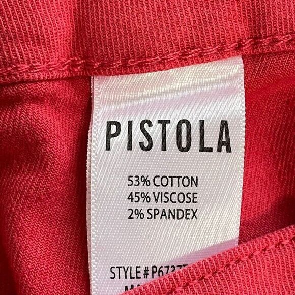 Pistola Womens Jeans Pink High Rise Utility Crop Straight Super Stretch Size 30 - Picture 9 of 16